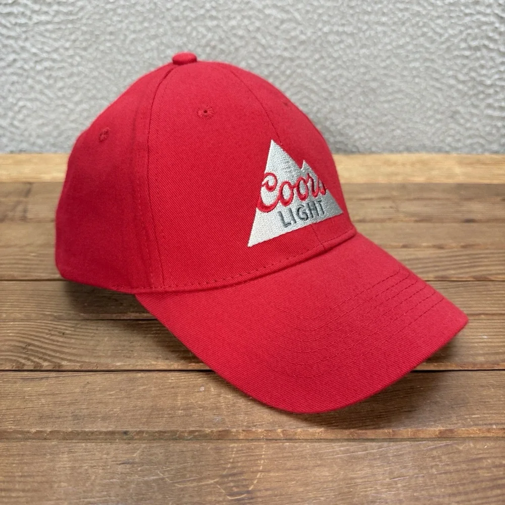Coors Light Beer Hat Adult‎ Red Snapback Cap Outdoors Tailgate Party Camping